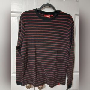 Vans Black and Red Striped Crewneck